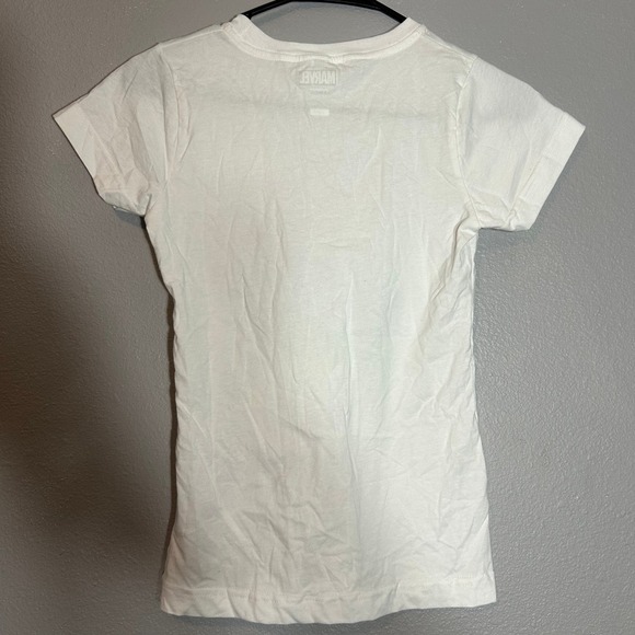 Marvel Captain Marvel Graphic Tee Rainbow Girls T-Shirt White Size L - Picture 2 of 4